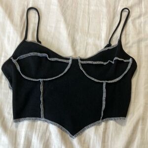 SHEIN Black Crop Top with Modern Design